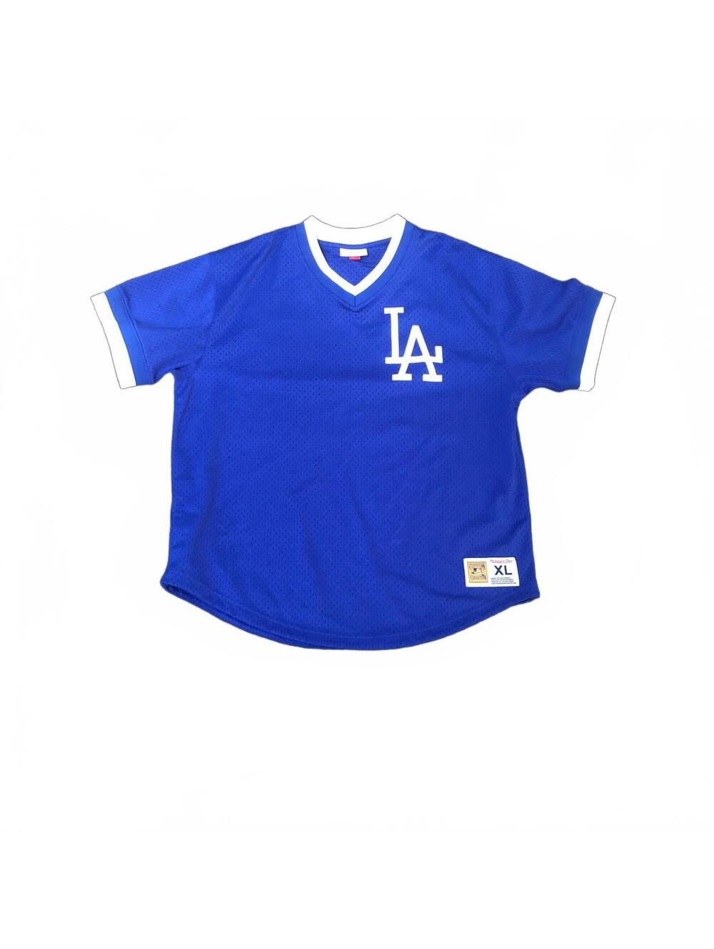 Mitchell & Ness Los Angeles Dodgers Blue Mesh V-Neck Jersey XL